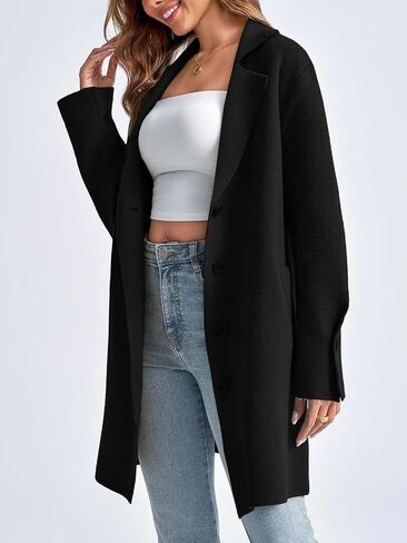 Saodimallsu Womens Long Cardigan Sweaters Oversized Chunky Knit Lapel Button Long Sleeve Sweater Jacket Coats in Saudi Arabia