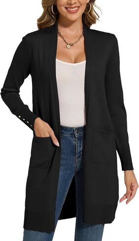 Spicy Sandia Women's Long Dressy Cardigan Sweaters with Pockets Lightweight Duster Coat in Kuwait