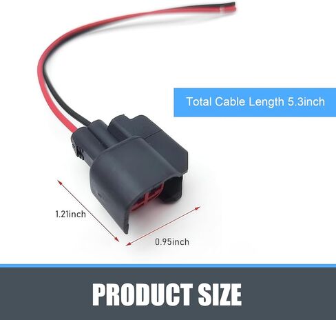 8 قطع من قابس حاقن وقود السيارة، موصل مقبس حزام EV6، استبدال حاقن الوقود المقاوم للماء ومثبط اللهب، متوافق مع بويك كاديلاك شيفروليه كرايسلر دودج فورد (أسود) in Kuwait