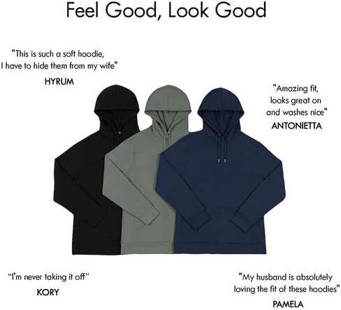 Fresh Clean Threads Pullover Full Zip Hoodies for Men - Pre Shrunk Soft Fitted Premium Classic Fit - Cotton Poly Mens Hoodie in Saudi Arabia