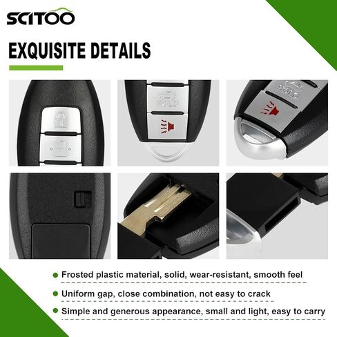 SCITOO 1 PC Key Fob Shell Case Keyless Entry Remote Control Fits 2010-2012 for Infiniti FX35 2013 for Infiniti FX37 2007-2012 for Nissan Altima 09-14 for Nissan Maxima (FCC KR55WK48903) 4 Buttons in Saudi Arabia