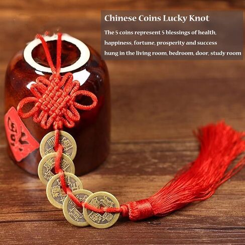 Dragon Statue Chinese Feng Shui Dragon Figurines Home Office Decor Ornaments Brass Dragon Sculpture for Wealth Luck Success with Chinese Coins Lucky Knot in Saudi Arabia