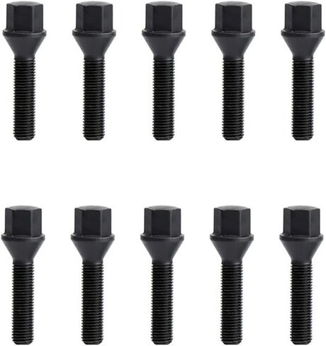 KSP M14x1.25 Lug Bolts for I3 I8 M2 M4 F80 X2 X4 X6, Conical Seat Extended 40mm Shank HEX 17mm Black Dacromet Studs Compatible with BMW, Package of 5PCS in Kuwait