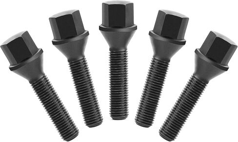 KSP M14x1.25 Lug Bolts for I3 I8 M2 M4 F80 X2 X4 X6, Conical Seat Extended 40mm Shank HEX 17mm Black Dacromet Studs Compatible with BMW, Package of 5PCS in Kuwait