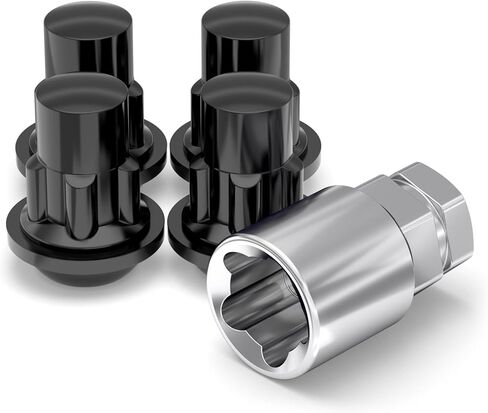 White Knight 40700SRAM Chrome M12x1.50 Thread Size Radius Seat w/Washer Socket Type Wheel Locks, 4 Pack in Saudi Arabia