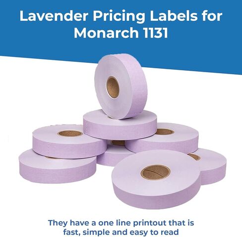 Perco Fluorescent Pink Pricing Labels for Monarch 1131 Price Gun - 1 Sleeve, 8 Rolls, 20,000 Price Marking Labels - with Ink Roll Included in Kuwait