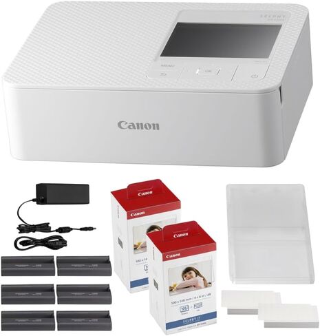 Canon SELPHY CP1500 Compact Photo Printer | Black with 2 x KP-108IN Color Ink and Paper Set (3 Items) in Saudi Arabia