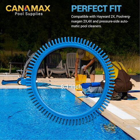 Canamax Premium 896584000-143 Blue Front Tire Kit with Super Hump Pool Cleaner - Fits Poolvergnuegen Parts 2X, 4X, Pressure Wheels - Pack of 2 in Saudi Arabia