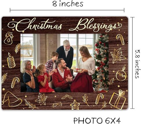 Christmas Picture Frame, Christmas Decor, Christmas Blessings Photo Frame Fits 4x6 Picture, Christmas Ornaments, Christmas Gifts for Family, Friends, etc. (043) in Kuwait