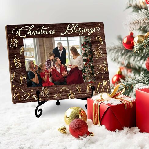 Christmas Picture Frame, Christmas Decor, Christmas Blessings Photo Frame Fits 4x6 Picture, Christmas Ornaments, Christmas Gifts for Family, Friends, etc. (043) in Kuwait