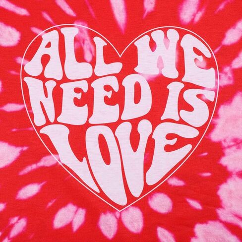 Women Valentines Day Shirts Tie Dye Heart Graphic Short Sleeve Cute Round Neck Shirt for Women Lover Gift Tops in Saudi Arabia