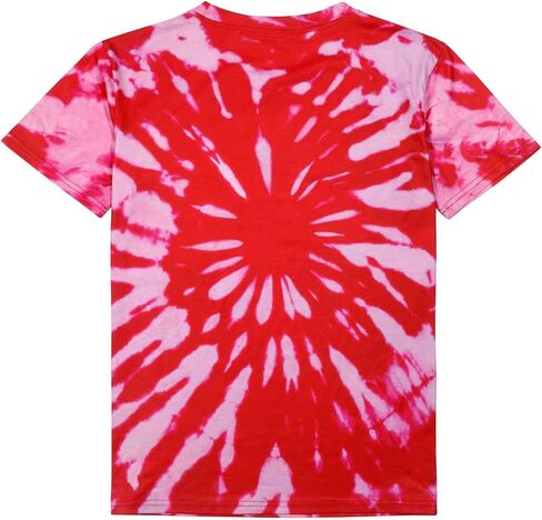 Women Valentines Day Shirts Tie Dye Heart Graphic Short Sleeve Cute Round Neck Shirt for Women Lover Gift Tops in Saudi Arabia