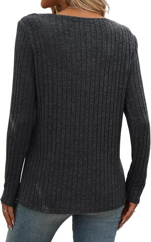 Misyula نمط قمصان طويلة الأكمام للنساء الخامس الرقبة الخريف البلوزات متأنق ملابس علوية أساسية غير رسمية 2024 العصرية البلوز S-2XL in Kuwait