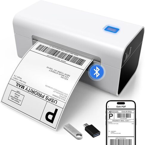 Shipping Label Printer Bluetooth - Thermal Shipping Label Printer Prints Clearly and Easy to Connect, Shipping Label Printer 4x6 for Small Business, Compatible with Amazon Etsy UPS USPS in Saudi Arabia