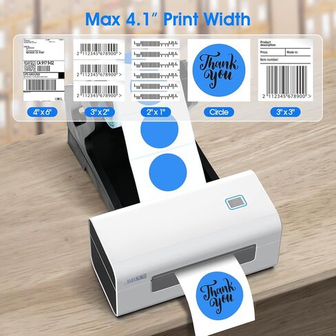 Shipping Label Printer Bluetooth - Thermal Shipping Label Printer Prints Clearly and Easy to Connect, Shipping Label Printer 4x6 for Small Business, Compatible with Amazon Etsy UPS USPS in Saudi Arabia