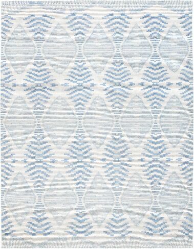 SAFAVIEH Kenya Collection Area Rug - 9' x 12', Grey & Ivory, Hand-Knotted Tribal Wool, Ideal for High Traffic Areas in Living Room, Bedroom (KNY175F) in Kuwait