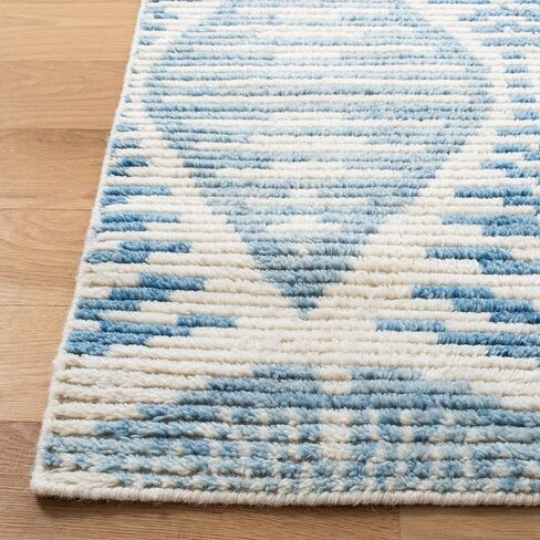 SAFAVIEH Kenya Collection Area Rug - 9' x 12', Grey & Ivory, Hand-Knotted Tribal Wool, Ideal for High Traffic Areas in Living Room, Bedroom (KNY175F) in Kuwait