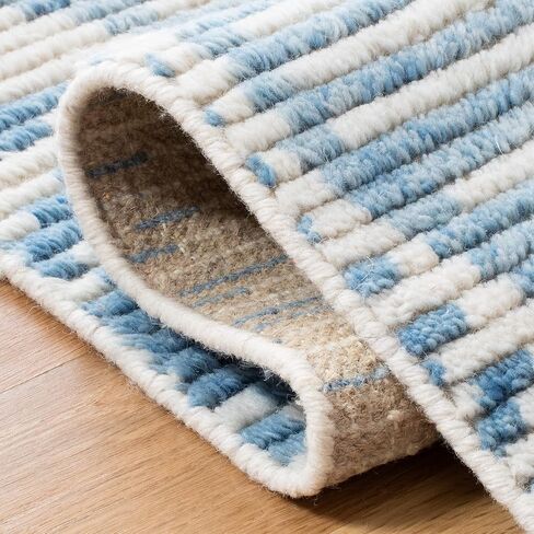 SAFAVIEH Kenya Collection Area Rug - 9' x 12', Grey & Ivory, Hand-Knotted Tribal Wool, Ideal for High Traffic Areas in Living Room, Bedroom (KNY175F) in Kuwait