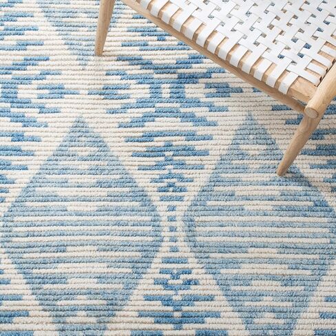 SAFAVIEH Kenya Collection Area Rug - 9' x 12', Grey & Ivory, Hand-Knotted Tribal Wool, Ideal for High Traffic Areas in Living Room, Bedroom (KNY175F) in Kuwait