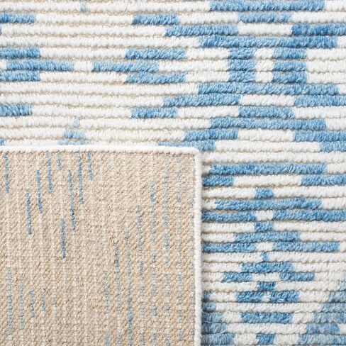 SAFAVIEH Kenya Collection Area Rug - 9' x 12', Grey & Ivory, Hand-Knotted Tribal Wool, Ideal for High Traffic Areas in Living Room, Bedroom (KNY175F) in Kuwait
