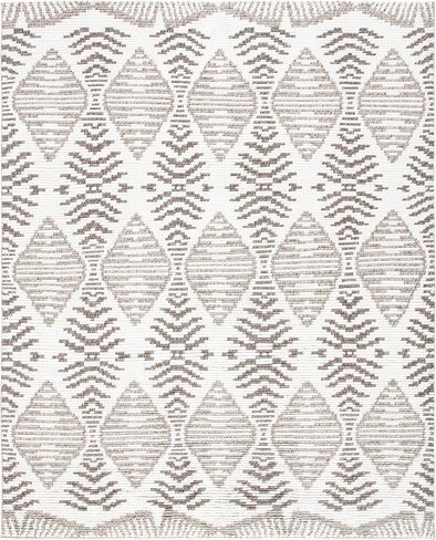 SAFAVIEH Kenya Collection Area Rug - 9' x 12', Grey & Ivory, Hand-Knotted Tribal Wool, Ideal for High Traffic Areas in Living Room, Bedroom (KNY175F) in Kuwait