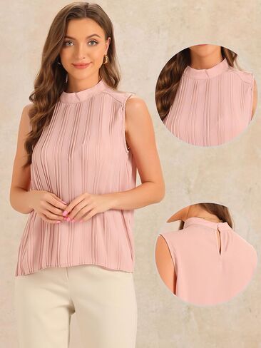 Allegra K Chiffon Sleeveless Top for Women's Work Business Casual Tank Top in Saudi Arabia
