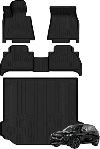 سجادات أرضية Naibeve لعام 2019 2020 2021 2022 2023 2024 2025 BMW X5 - مناسبة لجميع الأحوال الجوية لسيارة BMW X5، سجادات أرضية بطانة البضائع، صينية الشحن الخلفية، ملحقات داخلية مقاومة للماء in Kuwait