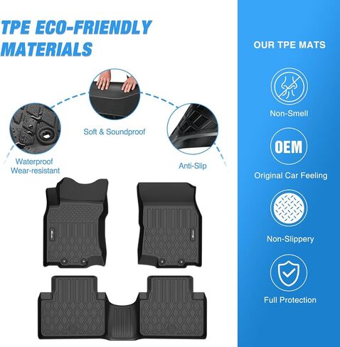 Nilight TPE Floor Mats for Nissan Rogue Sport 2017 2018 2019 2020 2021 2022 2023, All Weather Custom Fit Heavy Duty Floor Liners in Saudi Arabia
