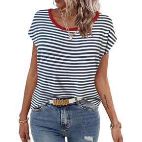 Zeagoo Short Sleeve Sweater for Women Knit Going Out Fashion Sweater Loose Fitting Tops for Women in Kuwait