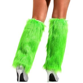 Womens Faux Fur Leg Warmers Winter Furry Long Boot Cuffs Cover