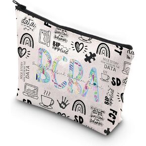 WCGCKO Behavior Therapist Gift Certified Behavior Analyst Gift BCBA Zipper Makeup Toiletry Bags For Women (BCBA boa)
