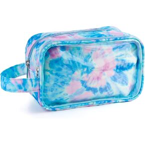 Kids Toiletry Bag for Boys, Travel Clear Toiletry Bag for Little Young Boys Waterproof Hanging Wash Bag Toddler Traveling Toiletries, Blue Soccer Balls