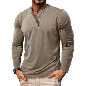 M&F EVENMINE Men's Henley Shirtsfor Men Short Sleeve Casual Button Cotton Henley T-Shirt