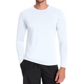 Men's Performance Long Sleeve T-Shirt Moisture Wicking Shirt Athletic Gym Workout Shirts Sun Protection Shirts for Running