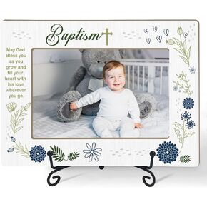 Baptism Picture Frame, Baptism Picture Frame for Boy, Baptism Frame, Newborn Baby Photo Frame (4x6 Horizontal) -S13