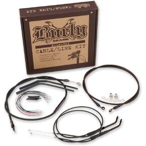 Burly Brand Black 14&Prime, Ape Hanger Cable/Brake/Wiring Kit for Models with ABS B30-1122