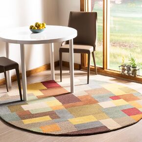 SAFAVIEH Soho Collection 8' Round Multi SOH923A Handmade Modern Abstract Premium Wool Area Rug