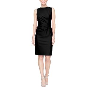 Alex Evenings Women's Slimming Short Ruched Dress with Ruffle (Petite and Regular)