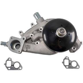 Melling Water Pump, Mechanical, Black Pulley, 6.942 in Hub Height, Aluminum, Natural