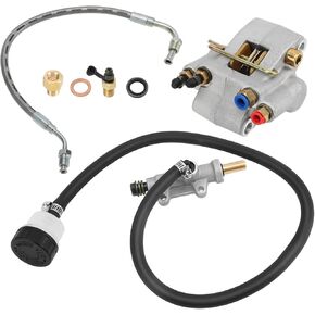 Rear Brake Caliper & Master Cylinder & Hose Line Compatible with Polaris Sportsman 500 335 Diesel 455 Worker 335 500 1998 1999 2000, OEM# 1910301 1930818 1910441 1910305 1910366 1930819 1930851