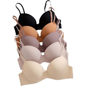Verdusa Women's 5 Pack Seamless Underwire Bra No Show Push Up Everyday Bras in Kuwait