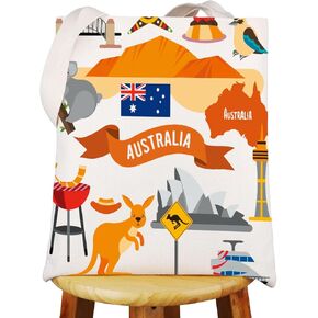 WZMPA Australia Trip Tote Bag Australia Landmark Theme Gift Australia Sydney Opera Shoulder Bag Australia Travel Culture Gift