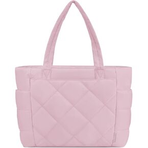 ETRONIK Tote Bag for Women, Lightweight Puffy Tote Bag with Multiple Pockets, Large Quilted Shoulder Handbag for Travel