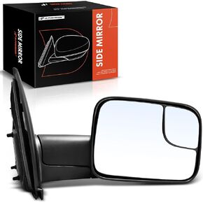 A-Premium Driver Side Manual Door Mirror - Compatible with Dodge Ram 1500 2002-2009, Ram 2500 3500 2005-2009 - Non-Heated Manual Folding Black Outside Rear View Mirror w/Blind Spot Detection