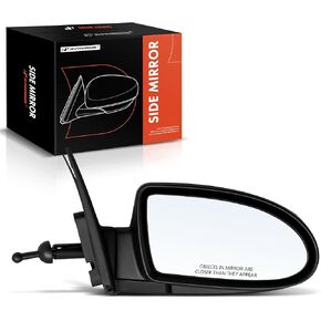 A-Premium Passenger Side Manual Door Mirror - Compatible with Hyundai Accent 2010-2011 - Non-Heated Manual Folding Black Outside Rear View Mirror with Turn Signal and Blind Spot Detection