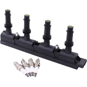 MOTOKU Ignition Coil and Spark Plugs for Chevrolet Cruze Sonic Trax Buick Encore ELR 1.4