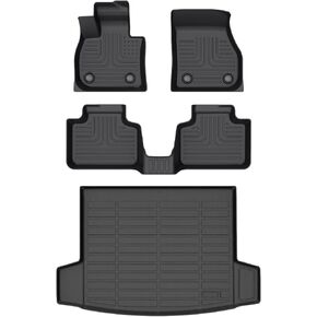 Wayhigh-All Weather Floor Mats and Cargo Mat Set Fit for 2025 Mini Countryman (Not for Countryman SE) TPE Car Mats Waterproof Anti-Slip Rubber Floor Liners Countryman Accessories