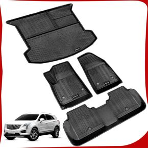Compatible for Cadillac XT5 2017-2023 2024 2025 Floor Mats Rear Truck Cargo Liner, All-Weather Interior Car Mats Set for 2017 2018 2019 2020 2021 2022 2023 2024 2025 XT5 Accessories