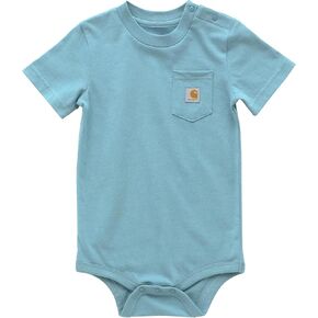 Carhartt Baby Short-Sleeve Bodysuit Pocket T-Shirt Onesie, Exotic Orange, 6 Months