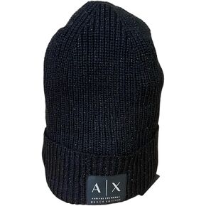 A|X Armani Exchange Armani Exchange Women's AX Logo Beanie Hat, Black